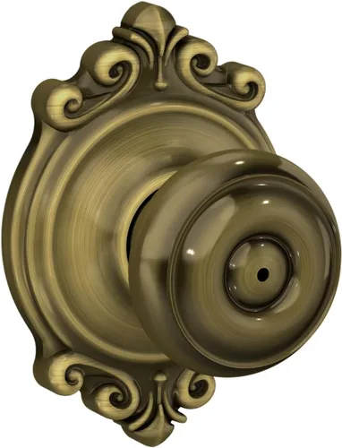 Vista 31 de SCHLAGE F10 GEO 716 Pomo de Puerta Georgiano, Cerradura de Paso para Pasillo y Armario, Bronce Envejecido (Paquete de 4)