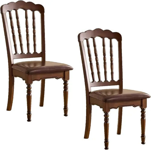 Vista 14 de Wooden Dining Chairs Set of 4 Upholstered Kitchen Chair with Slatted Backrest, Classic Armless Dining Chair for Restaurants/Kitchens(Fabric Cushion