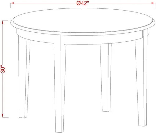 Vista 5 de East West Furniture BOST5-CAP-C - Juego de comedor de 5 piezas para 4 personas, incluye una mesa de cocina redonda y 4 sillas de comedor de tela