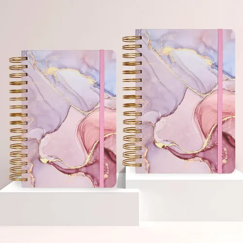 Vista 6 de Ddaowanx Cuaderno de espiral de tapa dura, diario de rayas universitarias, 6 x 8.5 pulgadas, 320 páginas grandes a rayas para mujeres y hombres