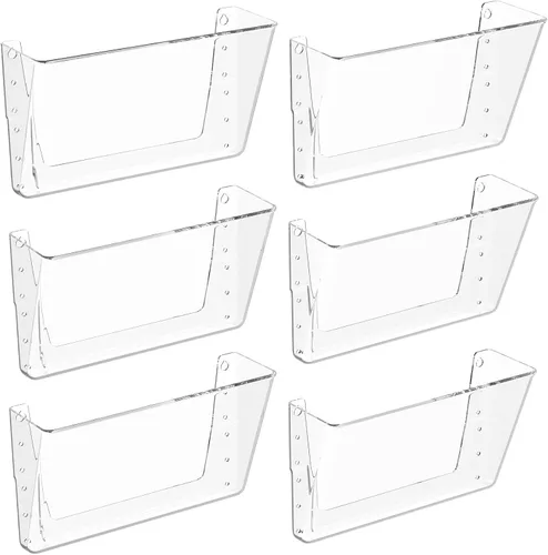 Vista 7 de MaxGear - Paquete de 4 bolsillos de acrílico transparente Plastic Wall File Holder, Clear Wall Mounted File Organizer, Mail Organizer for Home