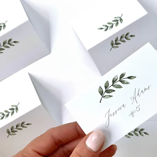 Vista 5 de 321Done Greenery - Tarjetas de lugar para colocar la mesa, juego de 24 tarjetas de nombre en blanco, tabla de asientos y tarjeta de posición