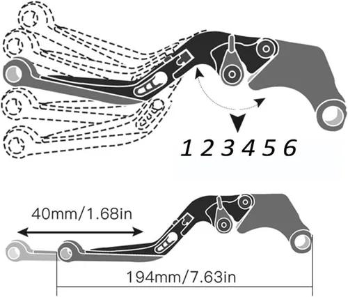 Vista 4 de Motocicleta para Suzuki DL1000 V-Strom 2002 2003 2004 2005 2006-2016 Frenos de motocicleta Barra de acoplamiento Palancas de embrague de freno Negro1