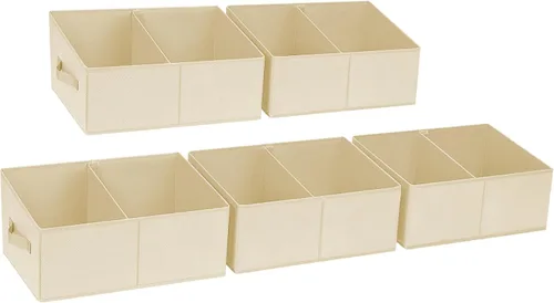 Vista 30 de DIMJ Contenedores de almacenamiento trapezoidales para ropa, 4 paquetes organizadores de armario y cestas de almacenamiento, cestas plegables