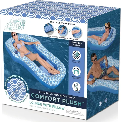 Vista 2 de Bestway H2OGO! Flotadores de piscina de felpa de lujo Salones individuales y dobles y tumbonas para adultos