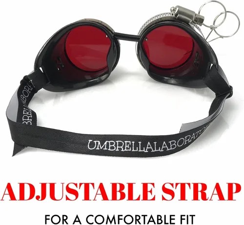 Vista 26 de Lentes estilo victoriano Steampunk con diseño de brújula, lentes de colores y lupa ocular