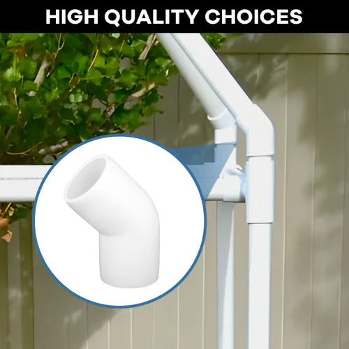 Vista 9 de Paquete de 12 accesorios de codo de 45 grados de PVC de 1 pulgada, conector de tubo de 2 vías de grado para muebles para construcción de estanterías