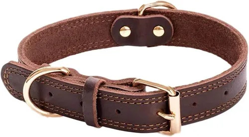 Vista 4 de Collares de perro personalizados – Collar de cuero personalizado con placa de nombre grabada – Collar de perro de cuero suave personalizado