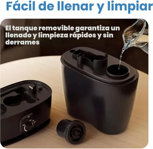 Vista 3 de Everlasting Comfort Humidificadores de 6 L para dormitorio, silencioso, tiempo de funcionamiento de 50 horas, sin filtro, humidificador de niebla