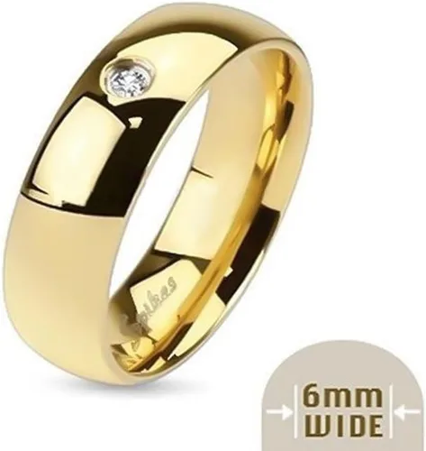 Vista 4 de His & Her 14K.G.P., conjuntos de anillos de compromiso y de bodas de 3 piezas en acero inoxidable para mujer y hombre.