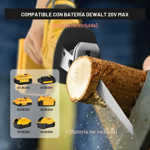 Vista 2 de Sierra recíproca inalámbrica para batería Dewalt de 20V, sierras recíprocas con motor de escobillas de 150W, velocidad variable de 0-3500 SPM, kit