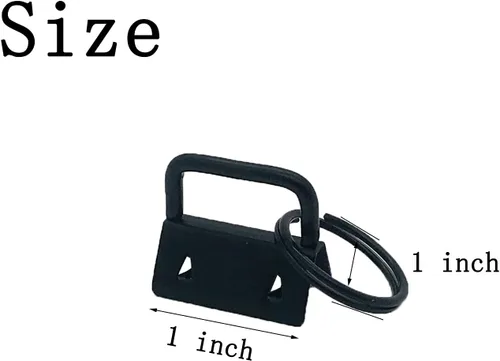Vista 2 de 20pcs 1 Inch Key Fob Hardware with Key Rings Sets,Wristlet Clasp