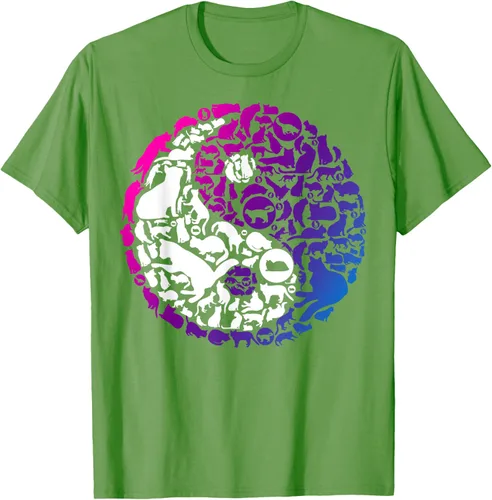 Vista 11 de Cute Kitty Cats and Zen Spirit Peace & Love Yin Yang - Camiseta de gato Negro
