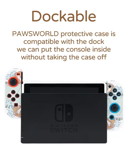 Vista 7 de PAWSWORLD Funda protectora para Switch Zelda, funda de interruptor acoplable suave para Nintendo, funda Joycon funda desmontable para interruptor