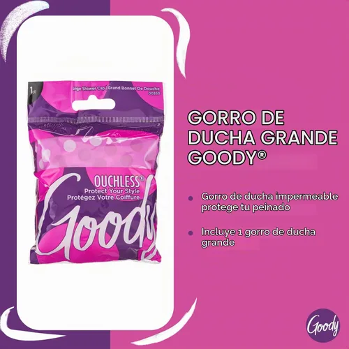 Vista 3 de Goody Styling Essentials - Gorro de ducha, 1 unidad, protege tu peinado mientras te mantiene cómodo, fabricado con materiales duraderos e Los