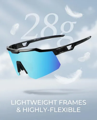 Vista 3 de OULAIQI Gafas de sol de ciclismo para hombres y mujeres, lentes de sol de béisbol juveniles, diseño ligero, protección UV400, gafas deportivas