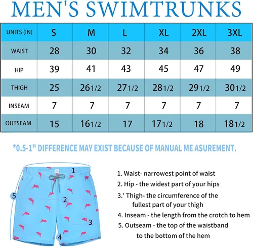 Vista 6 de Biwisy Mens Swim Trunks Quick Dry Swim Shorts with Mesh Lining Funny Beach Shorts