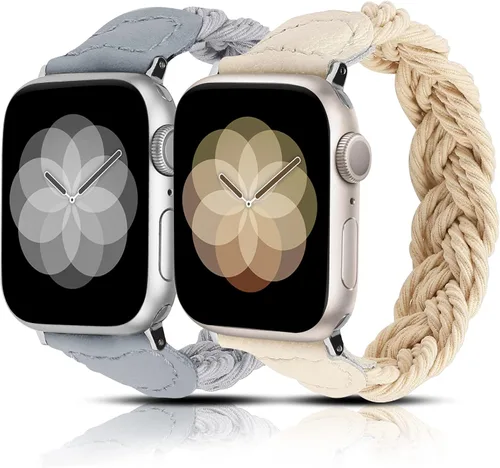 Vista 13 de Minyee - Correa trenzada compatible con Apple Watch de 41 mm, 40 mm, 38 mm, 42 mm, 44 mm, 45 mm, 46 mm, 49 mm, para mujeres, correa Solo Loop