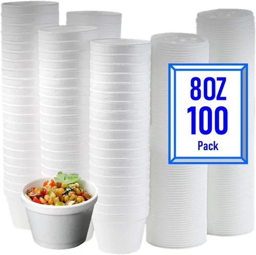 Vista 14 de Mr Miracle Tazón de espuma con tapa para alimentos fríos y calientes, recipiente de sopa desechable de 4 onzas con tapa ventilada, ideal
