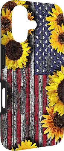 Vista 3 de American Flag with Sunflowers Case for iPhone 17
