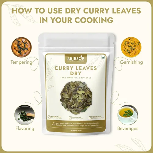 Vista 5 de AEJESOP Curry Leaves dried, Curry Leaf from India, 1.76oz(50 g)
