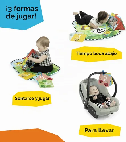 Vista 2 de Baby Einstein Discovery Garden - Alfombrilla y espejo para el tiempo boca abajo, de 0 a 6 meses, multisensorial Jardín Discovery