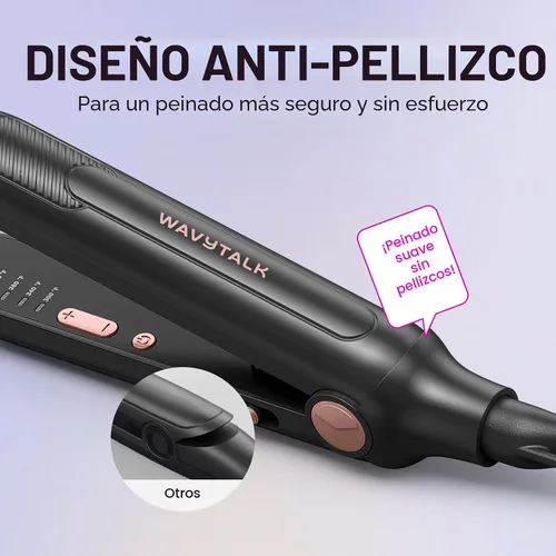 Vista 5 de Wavytalk Plancha plana pequeña de 3/10", Plancha plana de lápiz para cabello corto, corte de duendecillo y flequillo, rizador de pelo para cabello