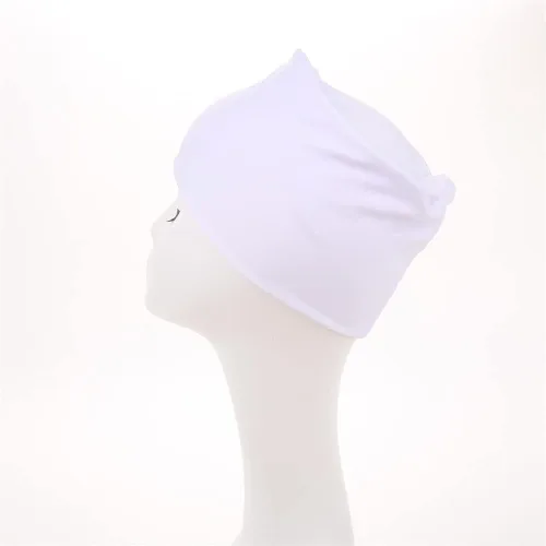 Vista 8 de YYAOJHAO Sombreros de turbante de quimioterapia para mujer, gorro elástico con flores, rejilla de color sólido para cubrir el cabello del cáncer