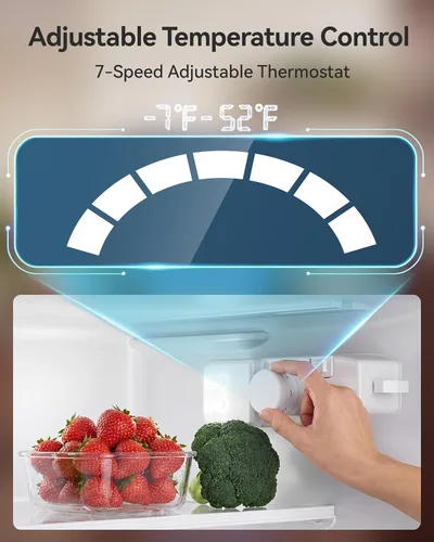 Vista 6 de Tehanld Refrigerador congelador de 4.4 pies cúbicos para dormitorio/oficina
