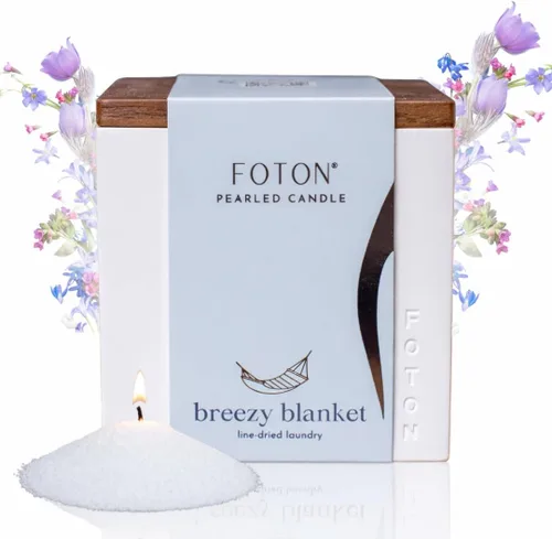 Vista 18 de Foton Jar Candles - Vela cuadrada perlada de 16 onzas, cera de arena