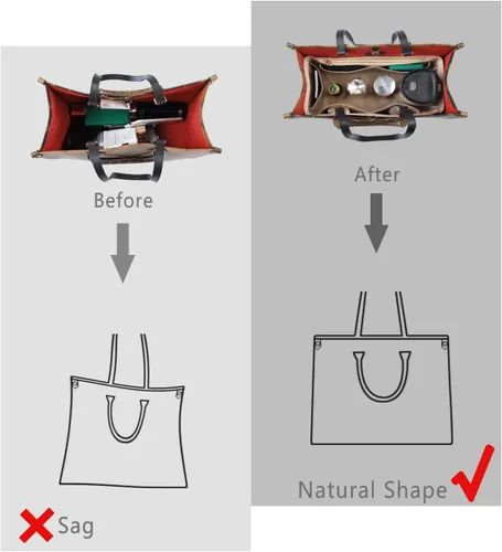 Vista 6 de ZTUJO Organizador de bolso para bolsos, organizador de bolsas de tacto sedoso con soporte para botellas, perfecto para Speedy, Neverfull, Tote