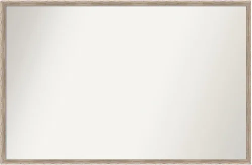 Vista 123 de Amanti Art Espejo de baño blanco para sobre el fregadero, 24 x 27 pulgadas, espejo de tocador rectangular con cuña de madera dura, marco de madera