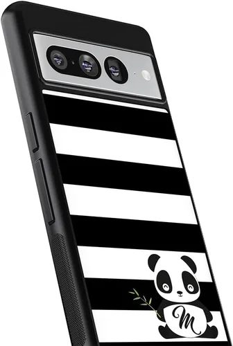 Vista 2 de Black White Panda - Funda de goma negra personalizada compatible con Google Pixel 10, 10 Pro, 10 Pro XL, 9a, 9 Pro, Pixel 9, Pixel 9 Pro XL, 8a, 8