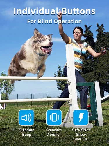 Vista 3 de Collar de Entrenamiento para Perros Bousnic con Control Remoto - Collares de Descarga para Perros Impermeables de 4000ft para 2 Perros, para Perros