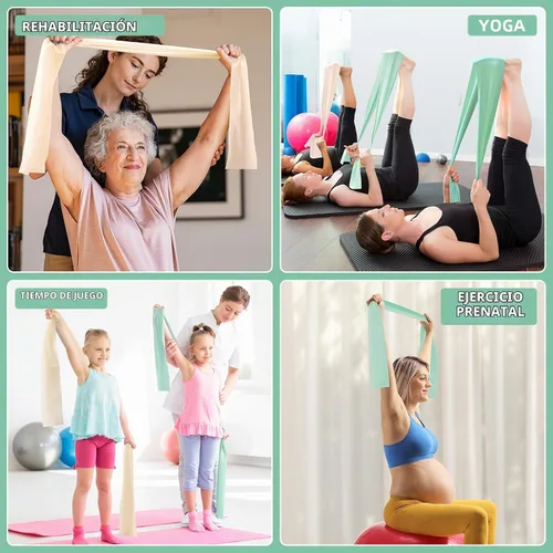 Vista 7 de Stretch Bands for Exercise, Resistance Bands for Working Out, Exercise Bands for Physical Therapy, Pilates, Rehab, Stretch, Strength Training and