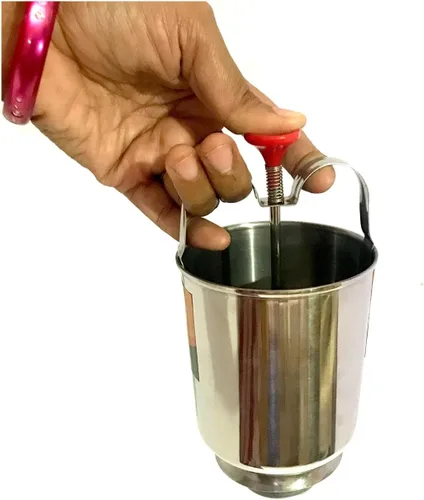 Vista 8 de DBY Medu Vada Maker - Dispensador de acero inoxidable - Plateado - Estilo moderno - Perfectamente formado y crujiente Medu Vada