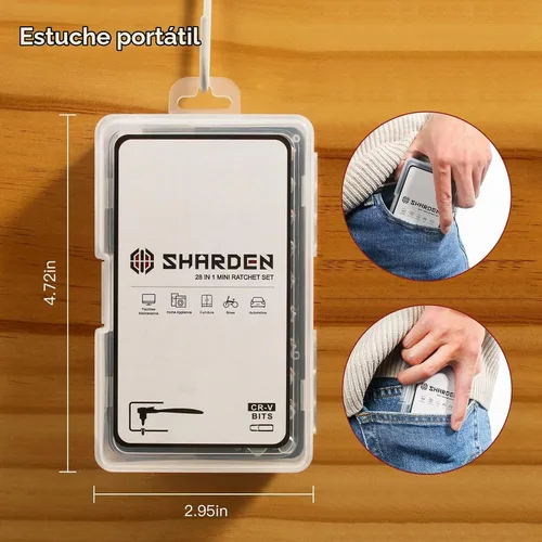 Vista 6 de SHARDEN Juego de mini trinquete de 1/4 con destornillador de ángulo recto