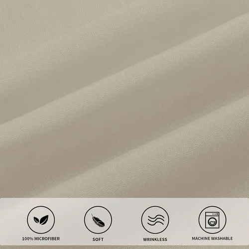 Vista 6 de Easy-Going - Falda de cama para cama Twin o Full, caída a medida de 18 pulgadas, con cinturón elástico ajustable, fácil de usar sin levantar el Beige