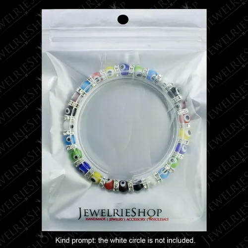 Vista 5 de Pulsera con cuentas de mal de ojo turco, con abalorio de vidrio veneciano con espaciadores rondelle