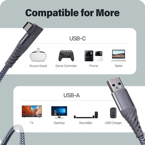 Vista 7 de Oculus Link Cable,Askoppo Oculus Quest 2 Link Cable,Compatible with OculusMeta Quest 21 and PCSteam VR, High Speed PC Data Transfer,for VR Headset