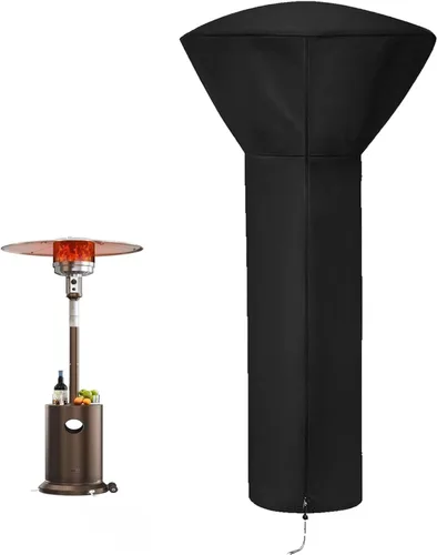 Vista 10 de Pyramid Torch - Cubierta cuadrada para calentador de patio, resistente al agua, 420D Oxford, para calentador de propano, con cierre cremallera