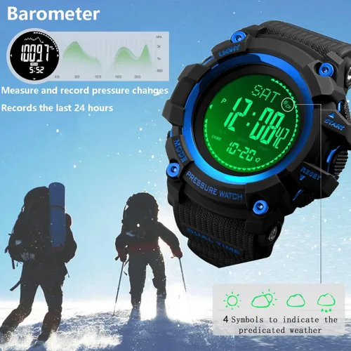 Vista 3 de Watch Compass, Altimeter Barometer Thermometer Temperature, Pedometer, Military Army Waterproof Outdoors Sport Digital Watch for Men
