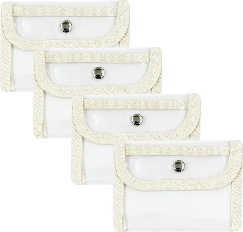 Vista 3 de AIBEARTY 4 portatarjetas transparente con purpurina impermeable, monedero, monedero, cartera, tarjetero para tarjetas de crédito, tarjetas