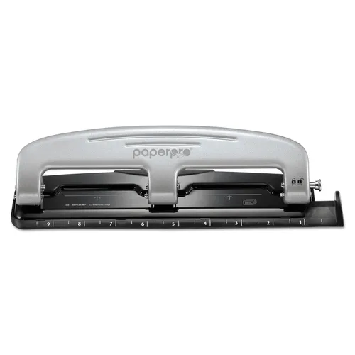 Vista 6 de Bostitch Oficina inPRESS 12 Perforadora de tres agujeros de esfuerzo reducido, plata/negro (2101)