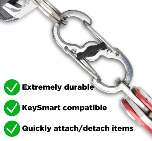 Vista 2 de KeySmart Key Carabiners - Quick Release Dual and Mini Carabiners, Stay Organized w/Carabiner Keychains, Never Lose Your Keys