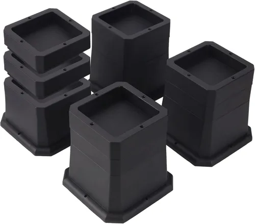 Vista 11 de BTSD-home Elevadores de cama de 1 pulgada resistentes para muebles, para sofá, mesa y silla, color negro, paquete de 4