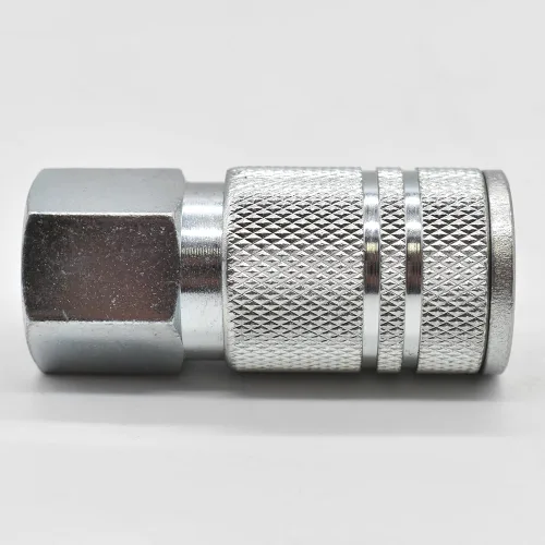 Vista 5 de Interstate Pneumatics CH680 Acoplador de acero industrial de 3/8 pulgadas x 1/2 pulgada NPT hembra