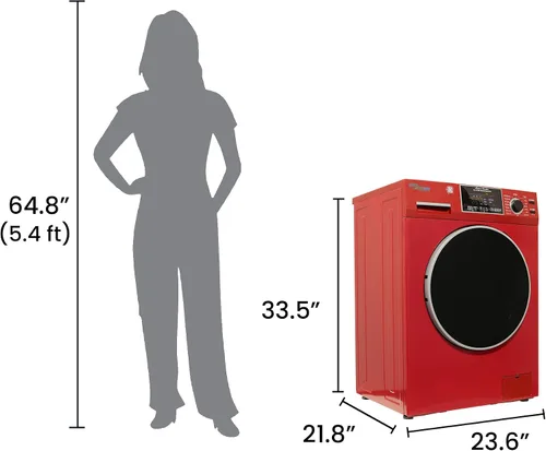 Vista 2 de 1.6 cu.ft. CONVERTIBLE Compact Combo Washer Dryer with Pet Cycle (Merlot)