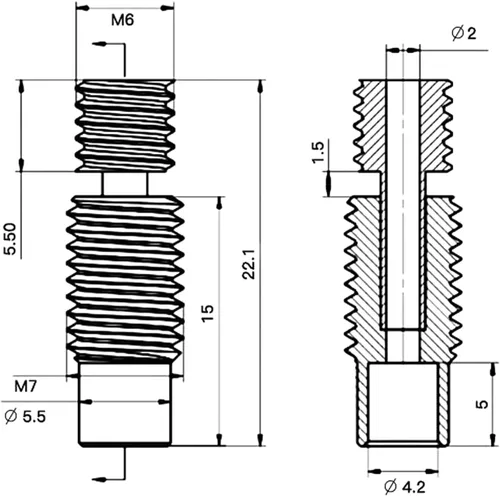 Vista 7 de Mejora nano recubierto bimetálico ruptura de calor suave de titanio cobre garganta todo tubo de metal compatible con V6 HOTEND, Titan Aero Extruder