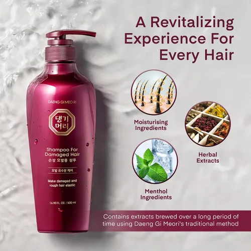 Vista 6 de Daeng Gi Meo Ri - Set de champú y acondicionador para cabello dañado, añade nutrición y brillo para un cabello sano y energético, reduce la caspa